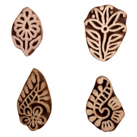 Set of 4 Piece New Mix Wooden Printing Block